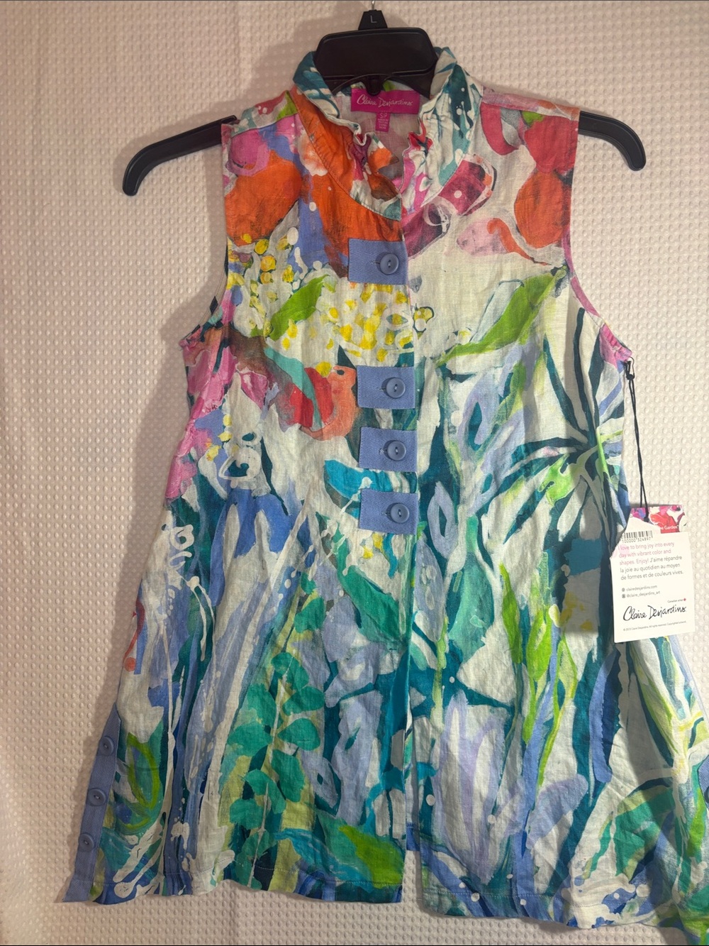 Multicolor Sleeveless Floral-Abstract Tunic